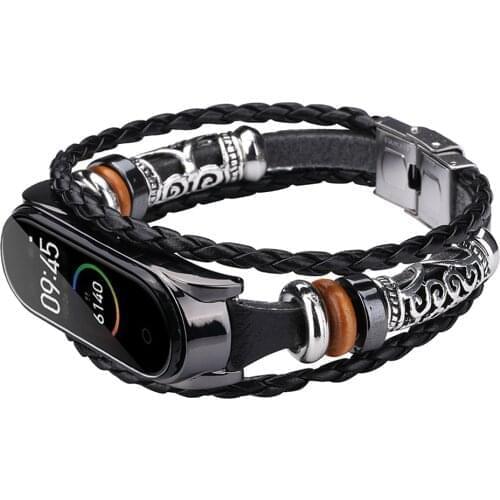 Beading Strap for Xiaomi Mi Band 4 Watchbands Xiao Mi Xaomi xiomi xioami miband band4 Weave Braided Vintage bracelets de montre
