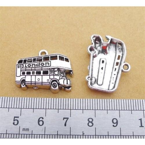 Car Bus Charm Pendants Jewelry Making Finding DIY Bracelet Necklace Earring Accessories Handmade Tools 5pcs