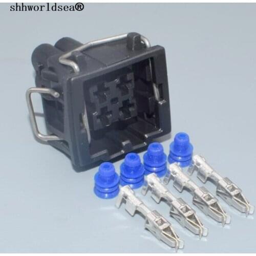 Shhworldsea Automotive Black Connectors Waterproof Plug 444524-1 For AUDI VW 357919754