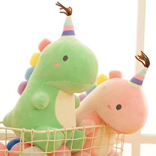 23/35/50cm Lovely Plush Toys Dinosaur Pink Green Blue Stuffed Soft Kawaii Animal Casual Pillow Dolls Gift for Birthday Christmas