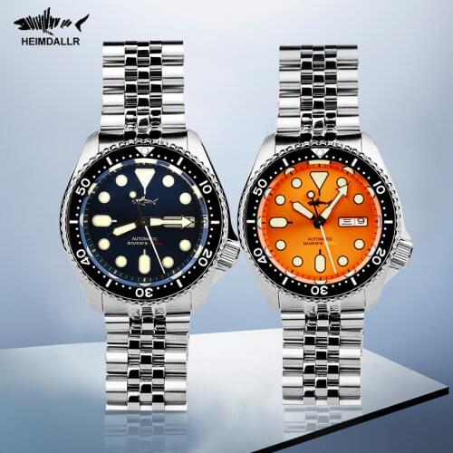 HEIMDALLR Sharkey Skx007 Watch Men Jubilee Bracelet Ceramic Bezel 200M Water Resistance NH36 Automatic Mechanical Diver Watches