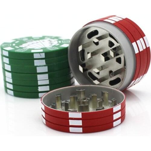 New arrival 3 Layers Poker Chip Style Herb Herbal Tobacco Grinder Smoking Pipe Accessories smoke cutter