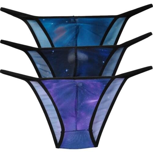 3Pcs/Lot New Sexy Mens Colorful Mesh Mini Briefs Underwear Bulge Pouch Soft Thong Briefs
