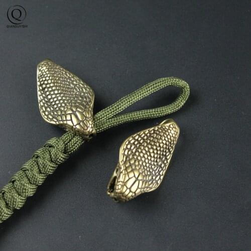 Vintage Copper Cobra EDC Knife Pendants Umbrella Rope Hangings Jewelry Punk Creative DIY Brass Keychains Accessories