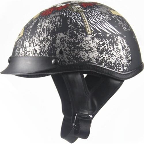 Motorcycle Skull vintage Helmets Half face Retro Moto Casco Helmets Motorbike Vespa Capacete Riding Scooter Helmets