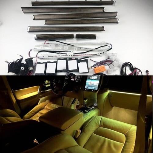 Car Led Dashboard Atmosphere Light For Toyota land cruiser 2010-2020 Peach Wood Grain Decorative Lamp touch lamp
