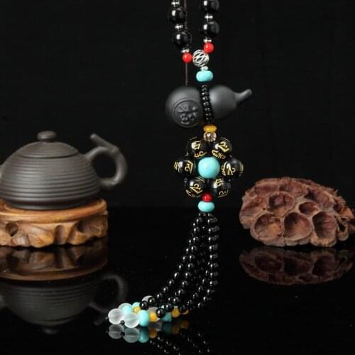 1pcs car Accessories Decoration Automobile Decorations Car Rearview Mirror Hanging Part Auto colorful obsidian gourd accessories