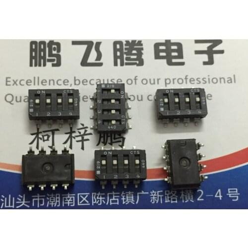 1PCS U.S. CTS 219-4LPSR dial code switch 4-bit SMD coding switch 2.54 pitch flat dial SMD