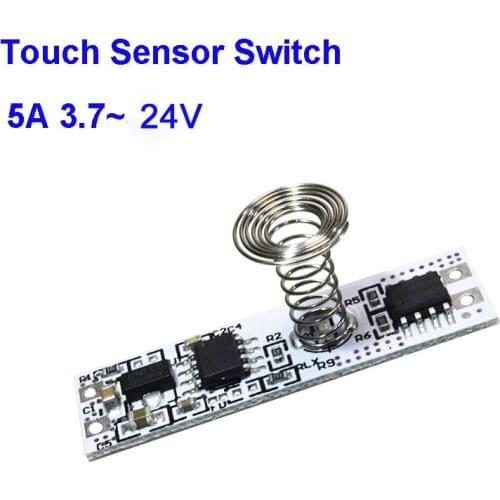 12V Capacitive Touch Sensor Switch Coil Spring Switch LED Dimmer Control Switch for Smart Home LED Light Strip