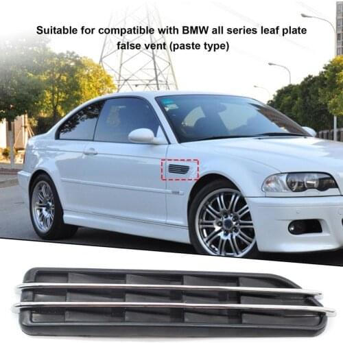 Compact 2Pcs Practical Fake Car Styling Side Fender Vent Grill Sticker Lightweight Side Fender Vent Grille Sticker Robust