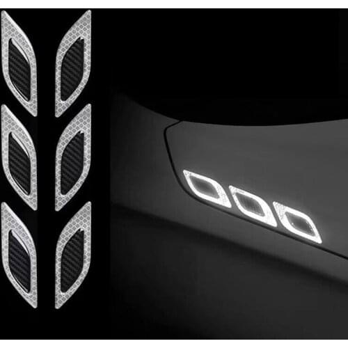 3D Carbon Fiber Car Sticker Reflective Strips Carbon fiber Auto Truck Motorcycle Decor Bumper Strip Safety Warning Stickers