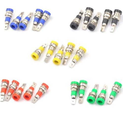 5pcs 4MM Binding Post Banana Socket panel mount Test Probe Female Jack Socket Multimeter instrument Plug Wire Connector