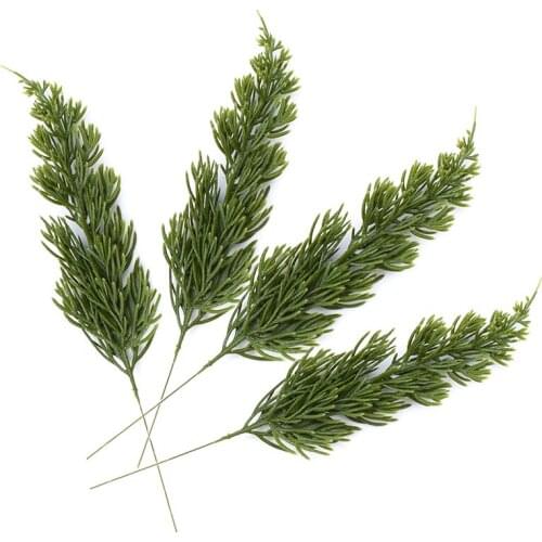 6/10PCS Christmas Pine Needles Pine Grass Branches Christmas Wreath Accessories Green Leaf Artificial Plants