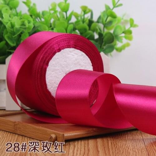 6/10/15/20/25/40/50mm Deep Fushia Rose Red Satin Ribbons Christmas Halloween Birthday Party Wedding Decoration DIY Crafts Ribbon