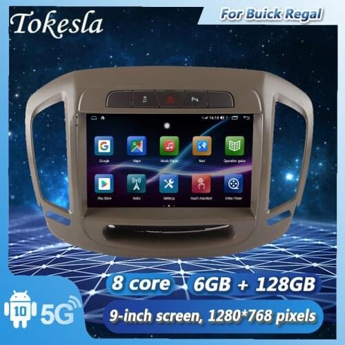 Tokesla Android 10.0 car radio audio intelligent touch Central Multimedia gps receiver screen system for Buick Regal 2014-2015