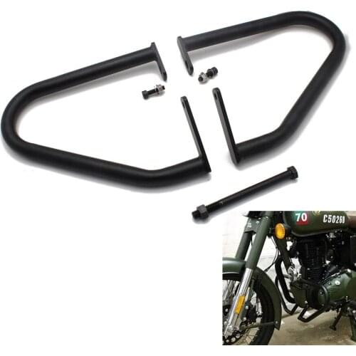 Black Steel Motorcycle Engine Guard Protector For Royal Enfield Classic 500 Pegasus/ Stealth Black /Squadron Blue /Desert Storm