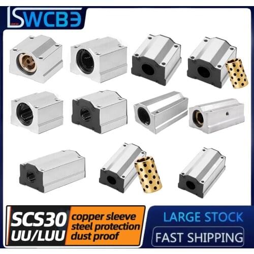 Hot sale high temperature box type copper sleeve straight round steel standard/extended rail slider SCS30UU