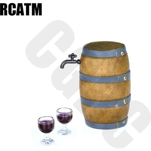 Mini Wood Simulation Wine Barrel For 1/10 RC Crawler Car TRX4 RC4WD D90 Axial Scx10 CCO1 TF2 VS4-10 Decoration