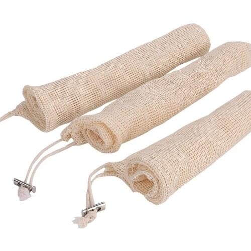 Reusable Produce Bags Cotton Net Bags For Storage Fruit Vegetable With Drawstring Organizer Storage Mesh Bag Eco friendly