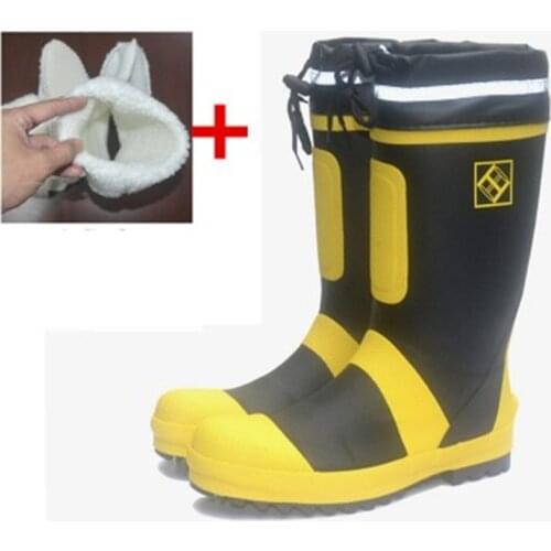 Size 36-46 47 48 49 50 Mens Steel Toe Reflective Safety Rain Boots Male Slip-on Boots Outdoor Fishing Hunting Knee-High Boots