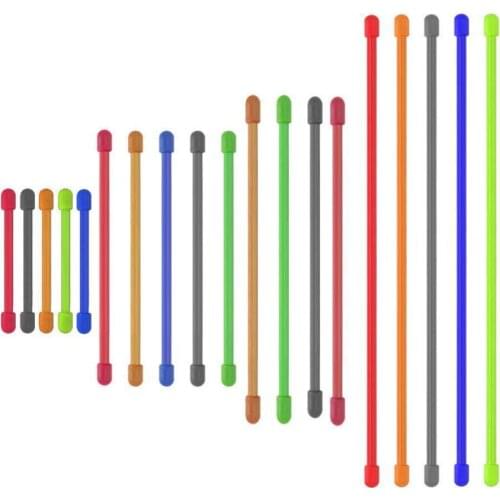 New 4 PCS Silicone Binding Rope Wrap Data Wire Cable Cinch Management Winder Loop Straps Wrap Tape Durable Ties Hook Organi D9U2