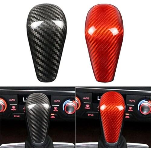 Carbon Fiber Car Gear Shift Knob Cover Trim Decorated For Audi A6 2016-2018 / A7 2015-2018