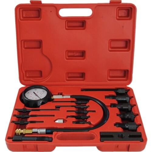 Professional Diesel Engine Cylinder Compression Tester Tool Kit Set Pressure Gauge Tester Kit Set TU-15B