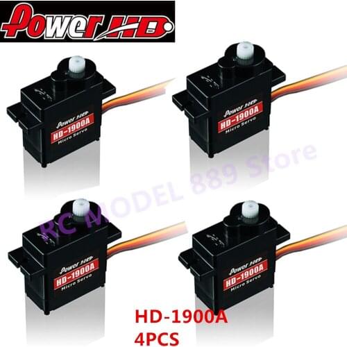 RC Servo,4pcs/lot Power HD HD-1900A 1.5kg/9g Mini Size High Speed Analog Servo 9G (Compatible with FUTABA/JR)
