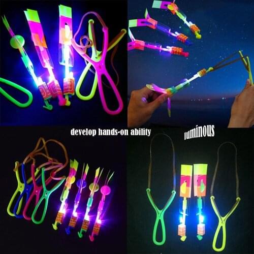 Luminous Slingshot LED Light Catapult Arrows Flying Toys Children Kids Non-toxic Early Educational Toy for Kids