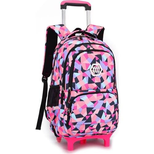 Removable Children School Bags School Backpack For Teenage Girls Trolley Backpack With Wheels Kids Luggage Bag Travel Backpack