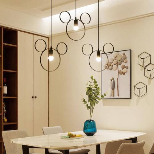 Nordic Led E27 Iron Pendant Lamp Living Room Loft Bedroom Kitchen Dining Room Art Industrial Decoration Home Indoor Lighting