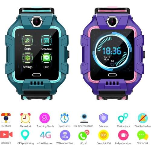 512MB+4GB Kids Smart Watch Waterproof 4G WiFi GPS Activity Tracker SOS Emergency Video Chat Children Smartwatches Step Counter