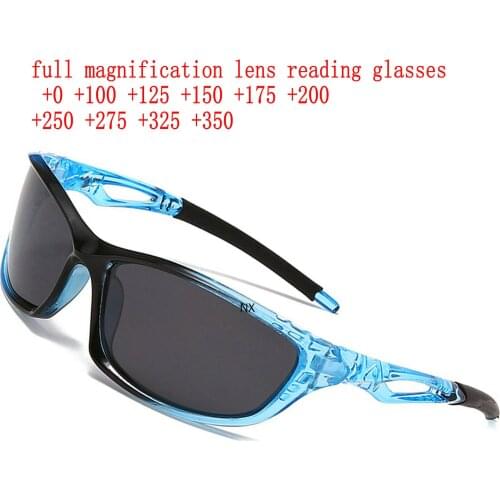 Super Sports Square Full Reading Sunglasses Mens Outdoor Driving Classic Reader Goggles Sun Glasses with Diopter NX