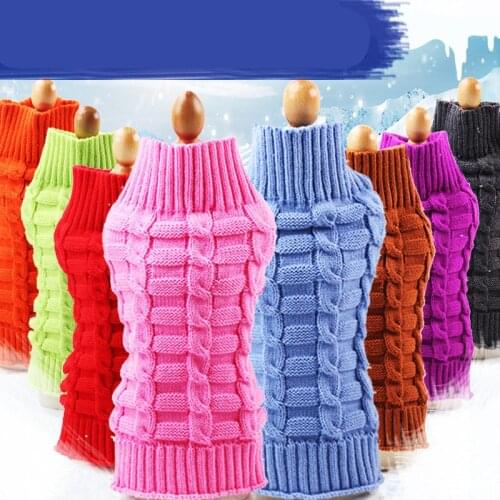 New /winter Wool Dog Sweater Simple Twisted Rope Elasticity Knitting Sweater for Medium and Big Pets Supplies Dogs Accessories
