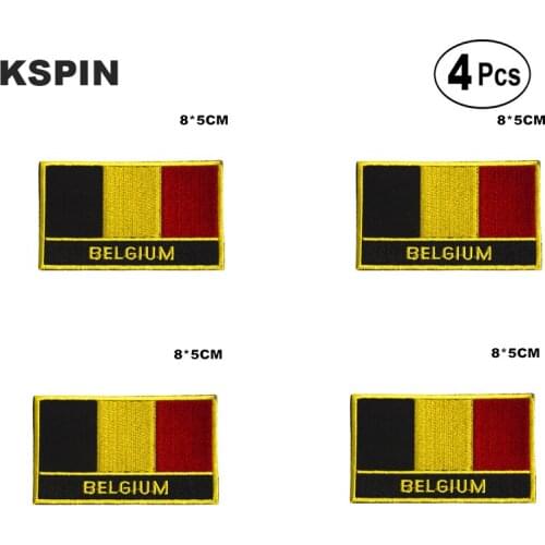 Belgium Rectangular Shape Flag Iron on Saw on Patches Embroidered Flag Patches National Flag Patches for Clothing DIY Decoration