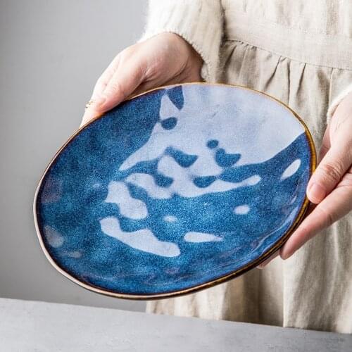 Creative Ceramic Dinner Plate Dessert Plate Kitchen Tableware Steak Plate Snack Decoration Plate Breakfast for Home Restaurant