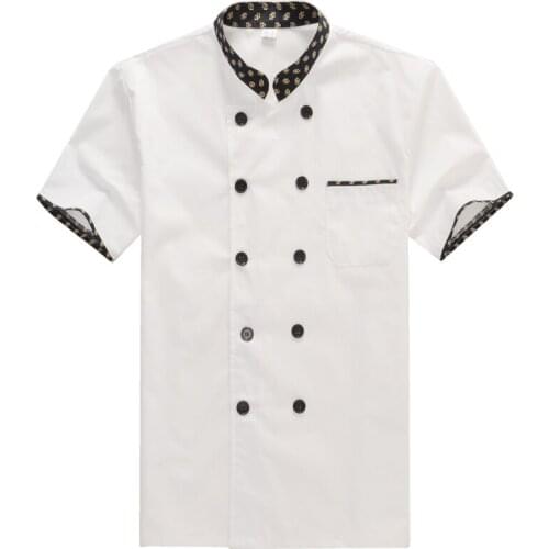High quality short-sleeved chef service hotel work clothes restaurant work clothes tools cooks uniforms cookware jackets