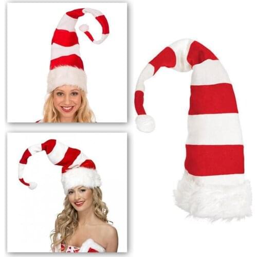 1PC Christmas Hats Long Striped Felt Plush Elf Hat Funny Party Hats Holiday Theme Hats Christmas Party Accessory