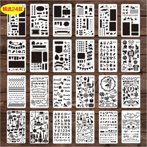 1PCS Drawing Template Ruler DIY Painting Template Christmas Geometric Hollow Out Painting Scrapbooking Embossing Album Template