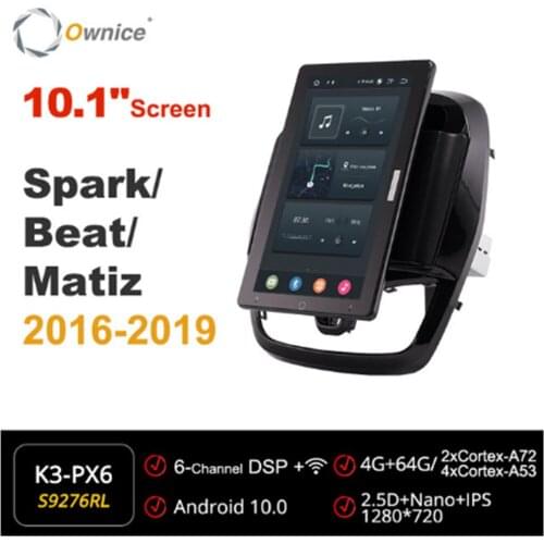 1280*720 Ownice Android 10.0 Car Radio forChevolet Spark/Beat/Matiz 2016-2019 Multimedia Audio head Unit 10.1" IPS Rotatable