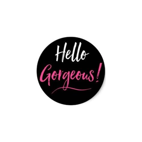 3.8m Hello Gorgeous! Classic Round Sticker