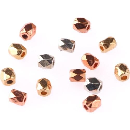 300pcs KC Gold Faceted Cylinder Shape CCB Plastic Beads Loose Spacer Beads for Jewelry Making Supplies Accessories DIY Bracelet