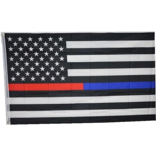 90cmx150cm Large Thin Blue Red Line Polyester Flag US Police Fire Respect and Honor Law Enforcement Banner Home Decor 3x5 FT