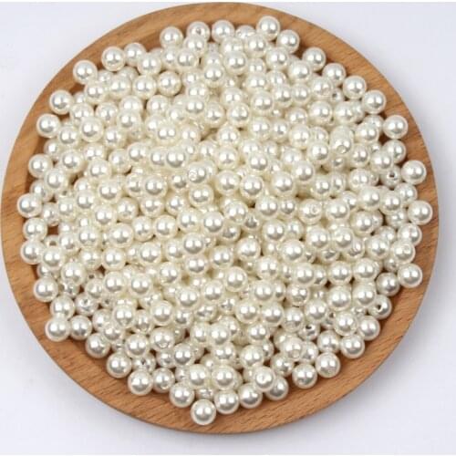 Various Size Ivory Acrylic Pearl Beads Round Loose Spacer Beads For Jewelry Making Handmade Diy Necklace Bracelet Accessories