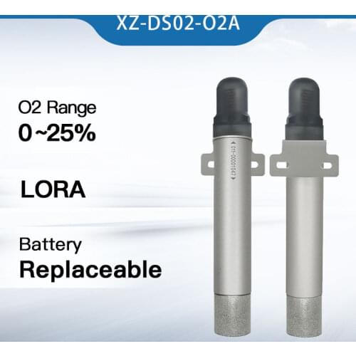 Low power wireless O2 sensor with 0-25% range long range lora wireless O2 temperature humidity logger transmitter