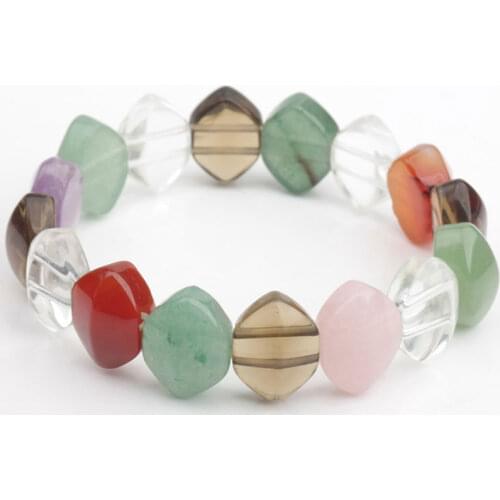 Natural Crystal Beads Stone Bracelet Natural Energy Stone Bangle Bracelet For Woman For Gifts 1 Strand Tiger Eye Rose Quartzs