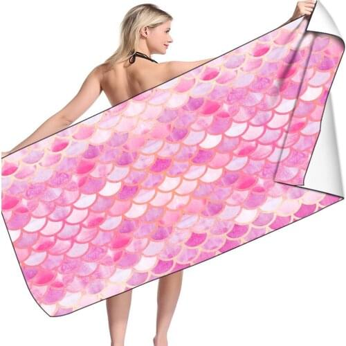 Sand Free quick dry beach towel Microfiber Bath Towels Beach cushion Swimming personalized Mermaid Princess Beach towels