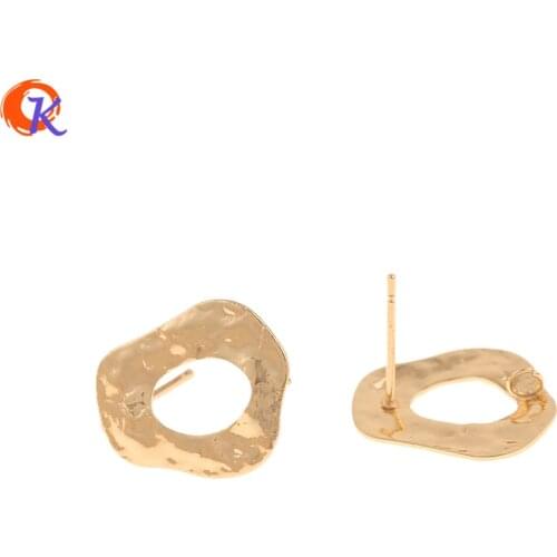 Cordial Design 50Pcs 14*18MM Jewelry Accessories/Hand Made/Genuine Gold Plating/DIY Making/Irregular Shape/Earrings Stud