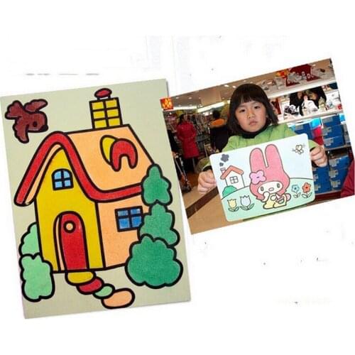 16*12cm 10Pack Sand Painting Pictures Kid DIY Crafts Education Toy Pattern Random Drawing Toys