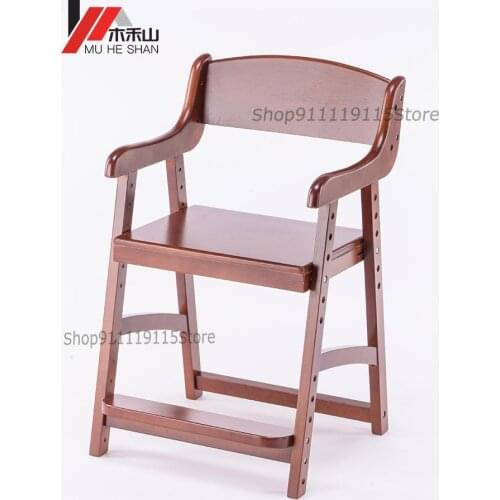 Childrens Writing Chair Student Chair Lift Chair Household Stool Baby Desk Solid Wood Dining Chair Study Chair